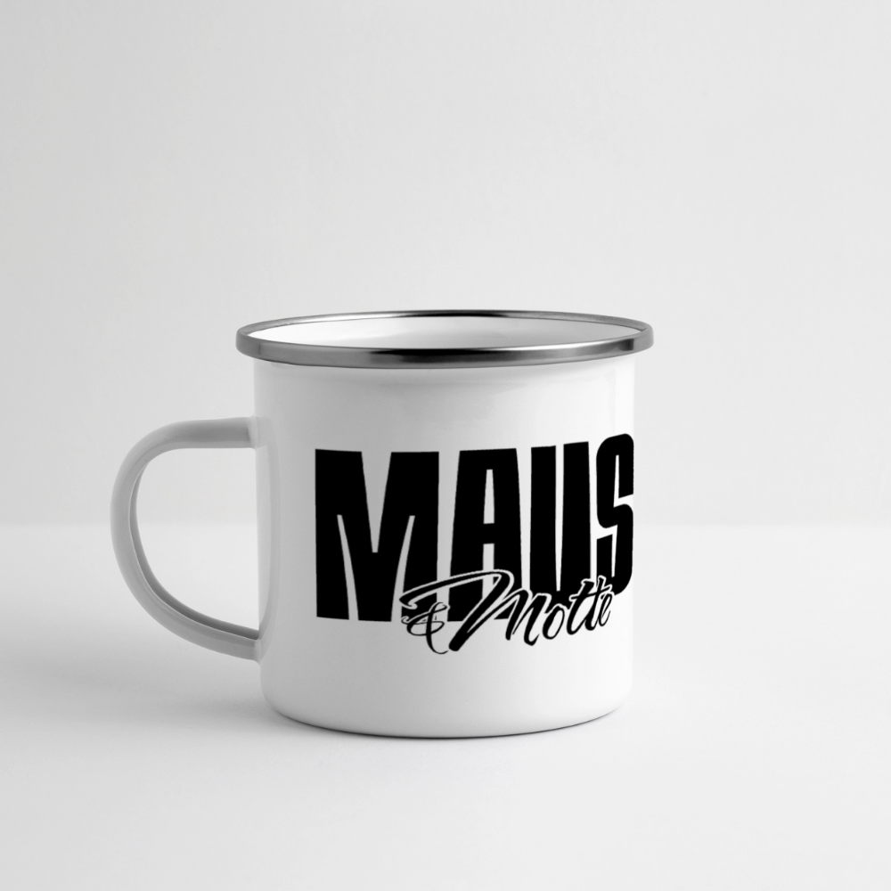 MAUSI UND MOTTE-Panorama Emaille-Tasse - Weiß