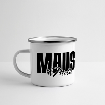 MAUSI UND MOTTE-Panorama Emaille-Tasse - Weiß