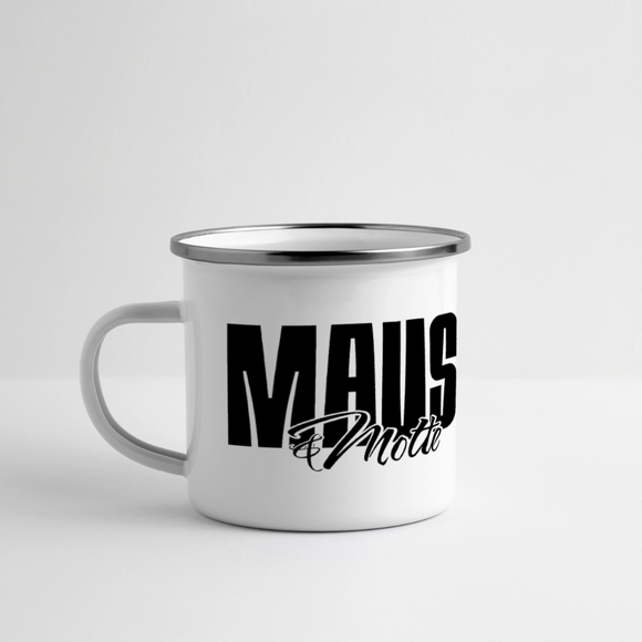 MAUSI UND MOTTE-Panorama Emaille-Tasse - Weiß