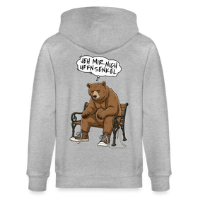 Berliner Bär-JEH MIR NICH UFFN SENKEL-Unisex Bio-Kapuzenjacke - Grau meliert