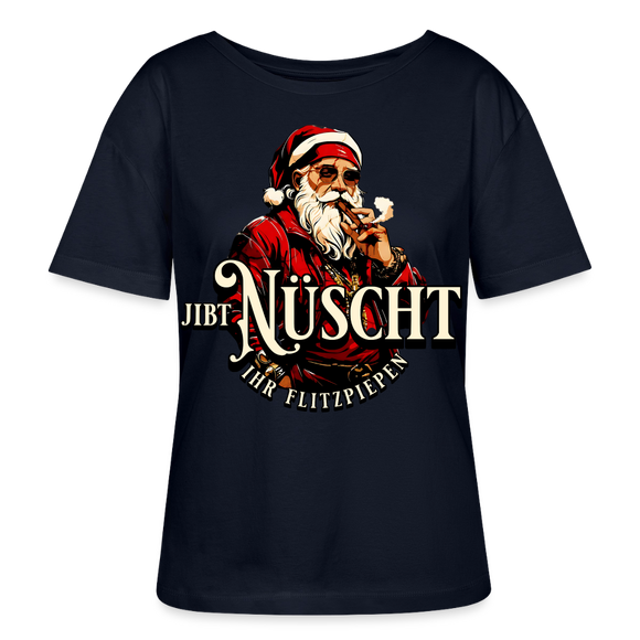Weihnachten in Berlin-JIBT NÜSCHT IHR FLITZPIEPEN-Relaxed Rundhals Frauen Bio-T-Shirt - Navy
