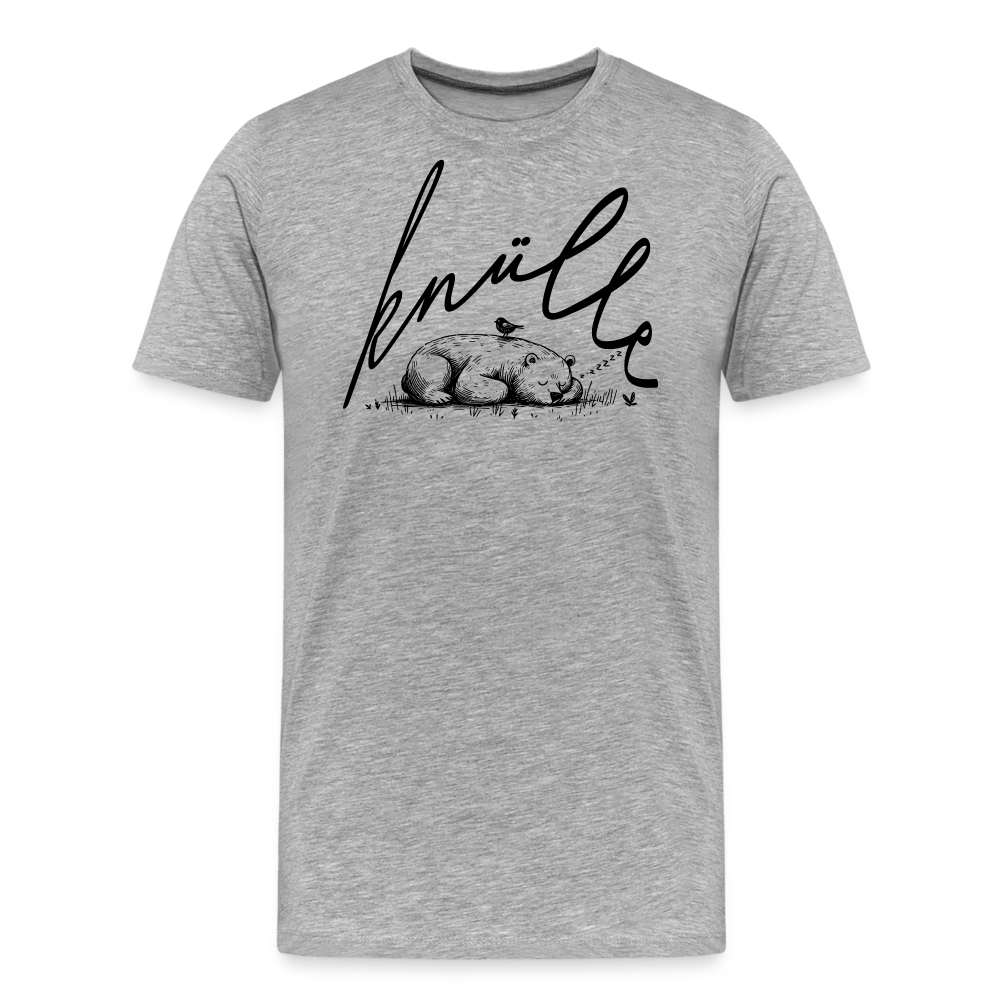 KNÜLLE - Männer Premium Bio T-Shirt - Grau meliert