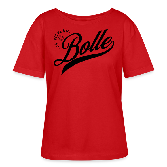 ICK FREU MA WIE BOLLE-Rundhals Frauen Bio-T-Shirt II - Rot