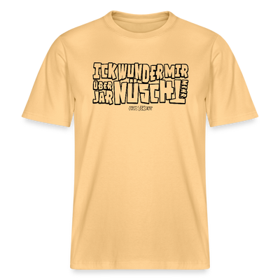 Berliner Spruch-ICK WUNDER MIR-RELAXED FIT Unisex BIO T-Shirt - Hellgelb