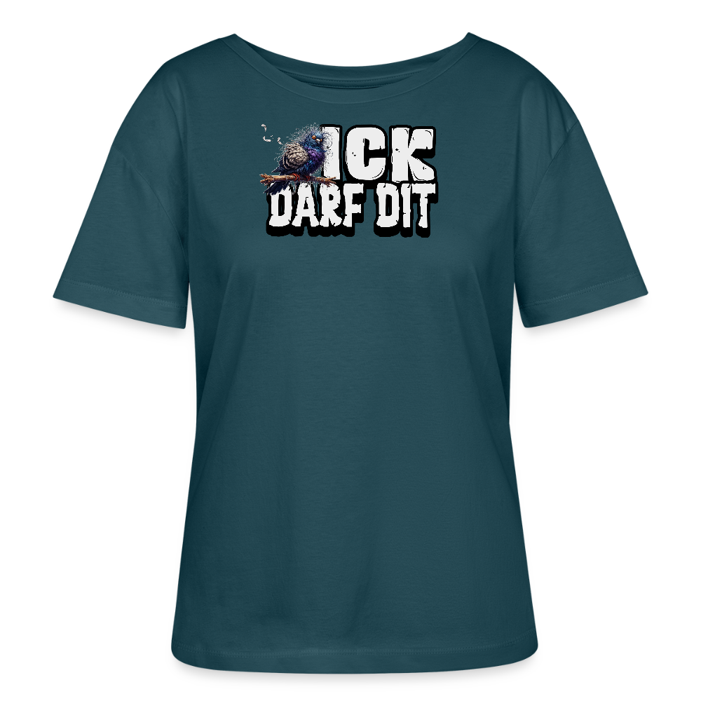 ICK DARF DIT-TAUBE-Rundhals Frauen Bio-T-Shirt - Dunkles Petrol