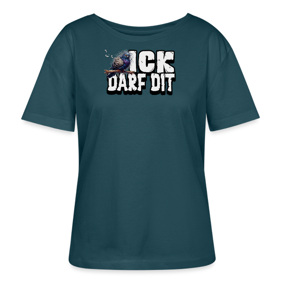 ICK DARF DIT-TAUBE-Rundhals Frauen Bio-T-Shirt - Dunkles Petrol