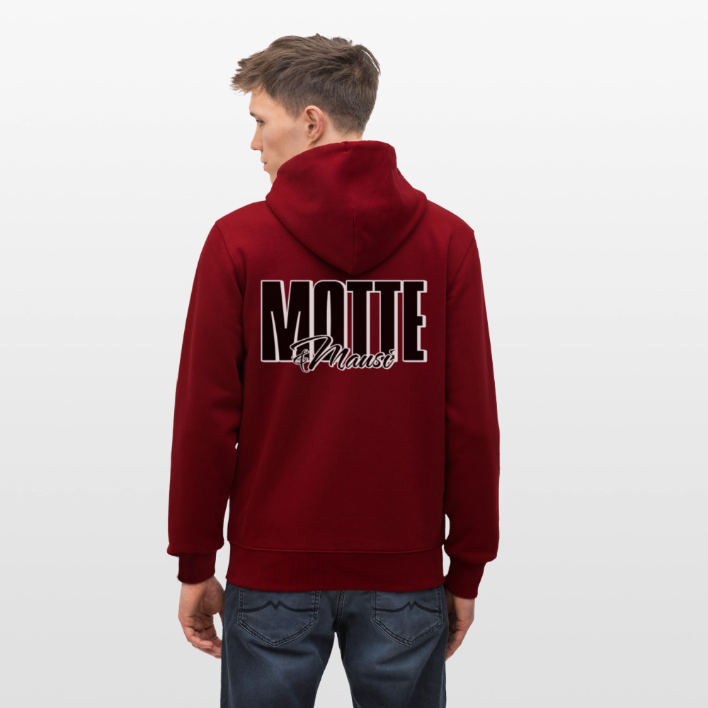 MOTTE UND MAUSI-Unisex Bio-Kapuzenjacke - Burgunderrot