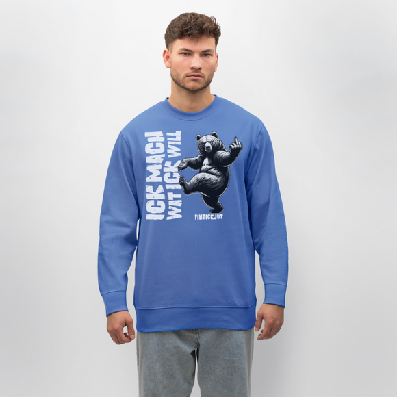 ICK MACH WAT ICK WILL-Unisex Bio-Sweatshirt - Blau