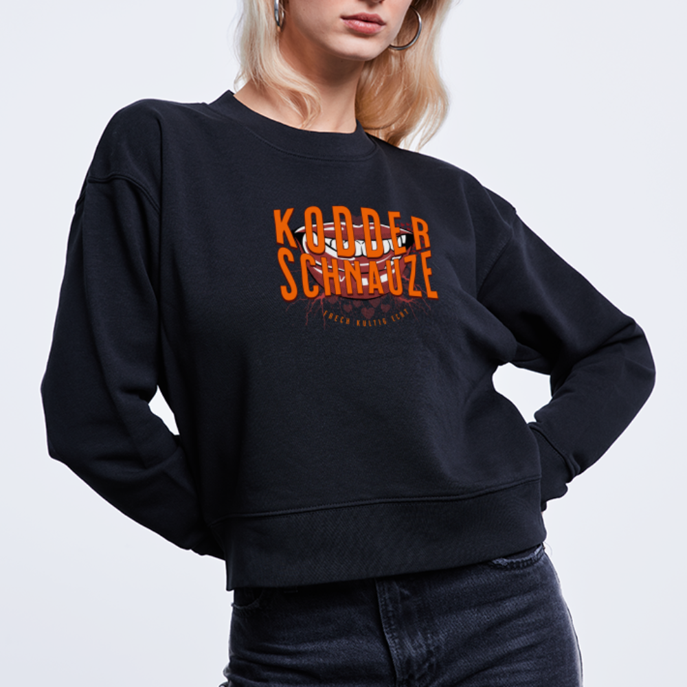 KODDERSCHNAUZE - Cropped Frauen Bio-Sweatshirt - Schwarz