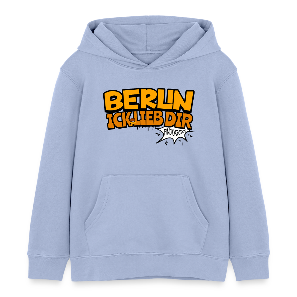 BERLIN ICK LIEB DIR - Kinder Bio-Hoodie - Sky