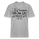 ICK KNUTSCH DIR - Relaxed Fit Unisex Bio-T-Shirt - Grau meliert