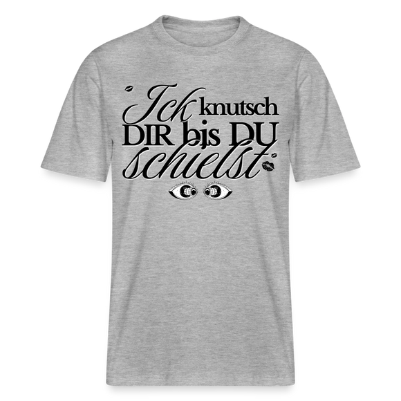 ICK KNUTSCH DIR - Relaxed Fit Unisex Bio-T-Shirt - Grau meliert