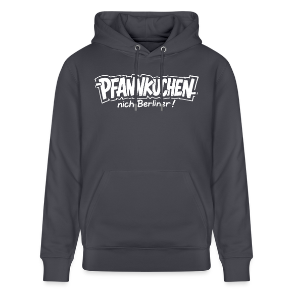 Berliner Spruch-PFANNKUCHEN NICH BERLINER-Unisex Bio-Hoodie - Indigoblau