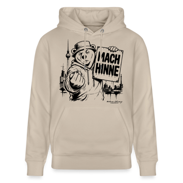 Berlin Souvenir mit Berliner Schnauze-MACH HINNE-Unisex Bio-Hoodie - Beige