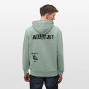 ALLET JUT-Unisex Bio-Kapuzenjacke-BACKPRINT - Helles Graugrün