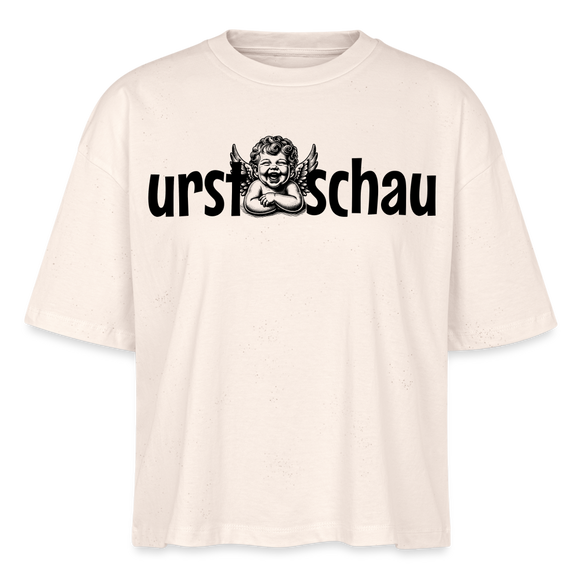 URST SCHAU - Frauen Boxy Bio-T-Shirt  auf berlinerisch- Naturweiß