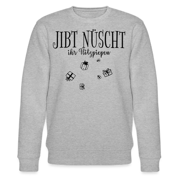JIBT NÜSCHT zu Weihnachten in Berlin-Unisex Bio-Sweatshirt - Grau meliert