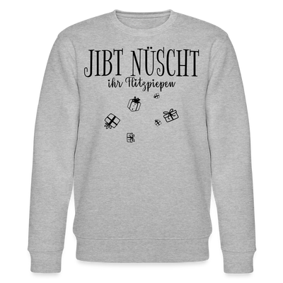 JIBT NÜSCHT zu Weihnachten in Berlin-Unisex Bio-Sweatshirt - Grau meliert