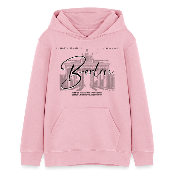 BERLIN-Teenager Bio-Hoodie - Hellrosa