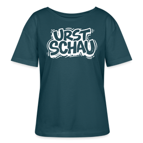 Ostalgie-Rundhals Frauen Bio-T-Shirt-URST SCHAU - Dunkles Petrol