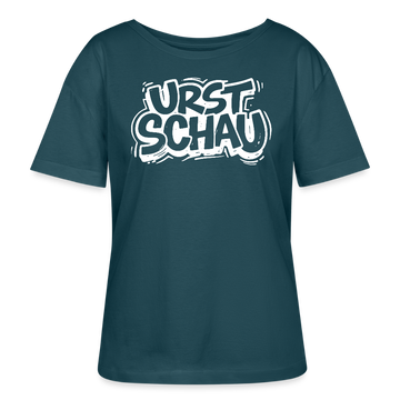 Ostalgie-Rundhals Frauen Bio-T-Shirt-URST SCHAU - Dunkles Petrol