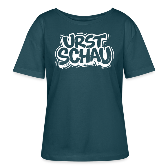 Ostalgie-Rundhals Frauen Bio-T-Shirt-URST SCHAU - Dunkles Petrol
