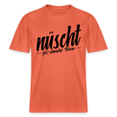 Berlin Shirt-NÜSCHT FÜR SCHWACHE NERVEN- RELAXED FIT Unisex Organic T-Shirt mit Berliner Spruch - Hellrot