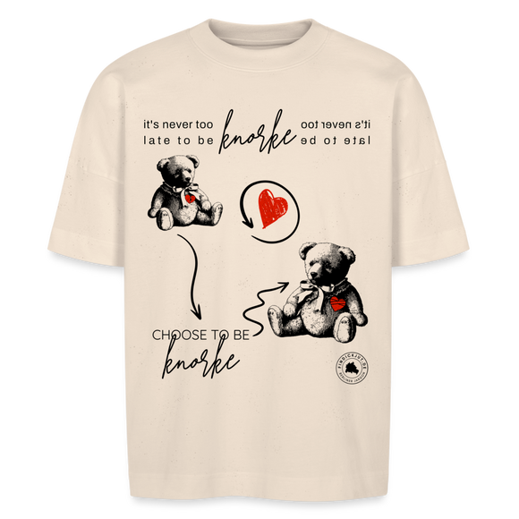 BERLINER KNORKE-Unisex Oversize Bio-T-Shirt - Naturweiß