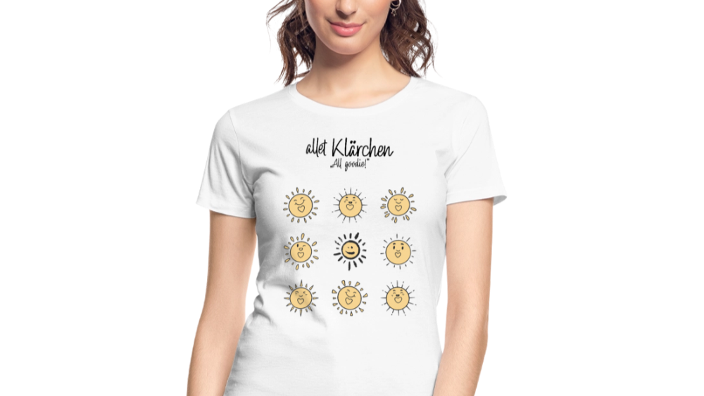 allet KLÄRCHEN-Frauen Premium Bio T-Shirt - Weiß