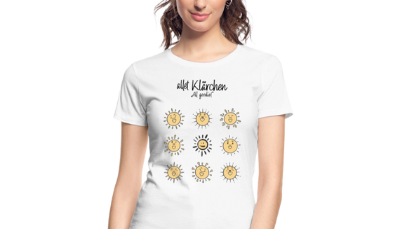 allet KLÄRCHEN-Frauen Premium Bio T-Shirt - Weiß