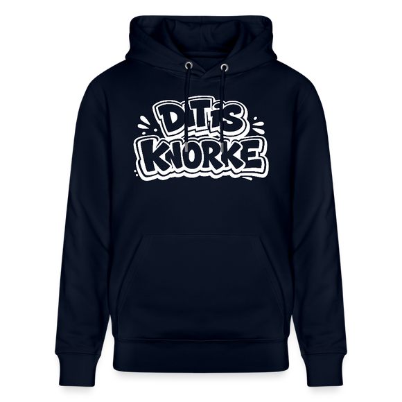 DIT IS KNORKE-Unisex Bio-Hoodie mit Berliner Spruch - Navy