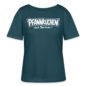 Berlin Shirt-PFANNKUCHEN nich Berliner-Rundhals Frauen Bio-T-Shirt - Dunkles Petrol
