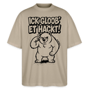Berlin Shirt-ICK GLOOB ET HACKT-Oversized Unisex Bio T-Shirt - Steingrau