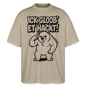 Berlin Shirt-ICK GLOOB ET HACKT-Oversized Unisex Bio T-Shirt - Steingrau