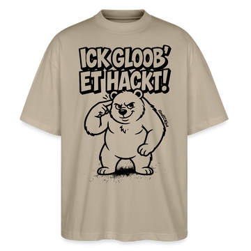 Berlin Shirt-ICK GLOOB ET HACKT-Oversized Unisex Bio T-Shirt - Steingrau