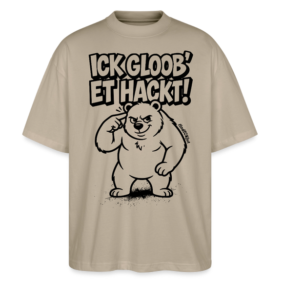 Berlin Shirt-ICK GLOOB ET HACKT-Oversized Unisex Bio T-Shirt - Steingrau