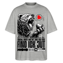 Berlin Souvenir-FIND ICK JUT-Oversized Unisex Bio T-Shirt - Grau meliert