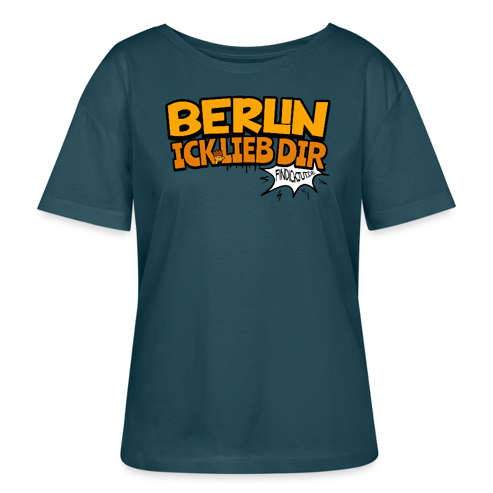 BERLIN ICK LIEB DIR-Rundhals Frauen Bio-T-Shirt - Dunkles Petrol