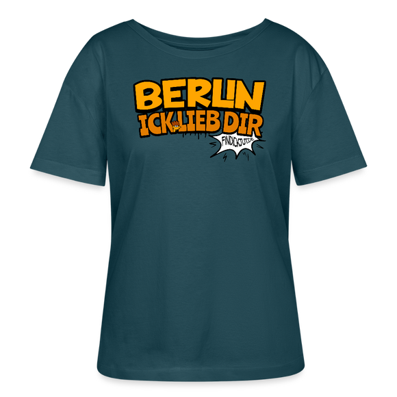 BERLIN ICK LIEB DIR-Rundhals Frauen Bio-T-Shirt - Dunkles Petrol
