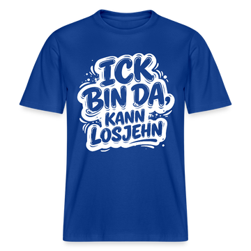 ICK BIN DA, KANN LOSJEHN-RELAXED FIT Unisex BIO T-Shirt mit Berliner Schnauze - Dunkelblau