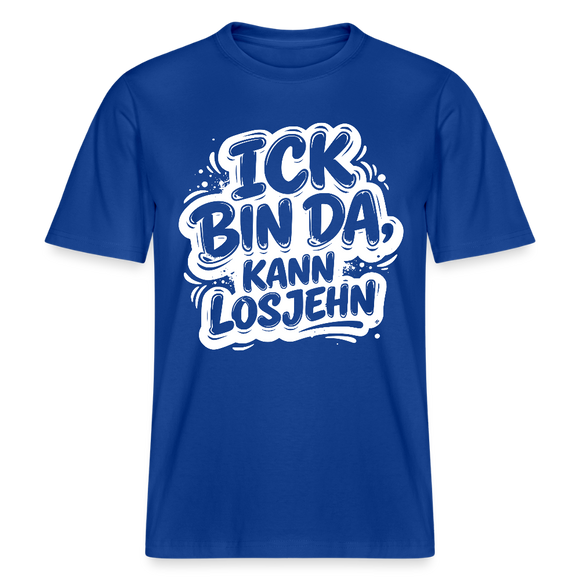 ICK BIN DA, KANN LOSJEHN-RELAXED FIT Unisex BIO T-Shirt mit Berliner Schnauze - Dunkelblau