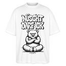 Berlin Shirt-NÜSCHT DARF ICK-Oversized Unisex Bio T-Shirt - Weiß