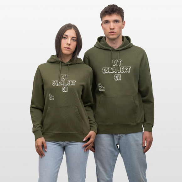 DIT ESKALIERT EH-Unisex Bio-Hoodie - Khaki Grün