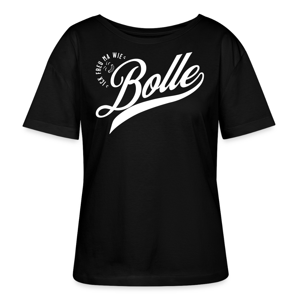 ICK FREU MA WIE BOLLE-Rundhals Frauen Bio-T-Shirt - Schwarz