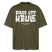 Berliner Spruch-PASS UFF KEULE-Oversized Unisex Bio T-Shirt mit Berliner Schnauze - Khaki