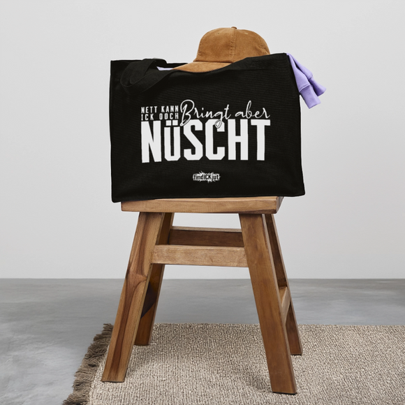 NETT KANN ICK OOCH-Berliner Spruch-Einkaufstasche - Schwarz