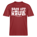PASS UFF KEULE- RELAXED FIT Unisex Organic T-Shirt mit Berliner Schnauze - Erdrot