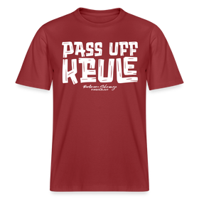 PASS UFF KEULE- RELAXED FIT Unisex Organic T-Shirt mit Berliner Schnauze - Erdrot