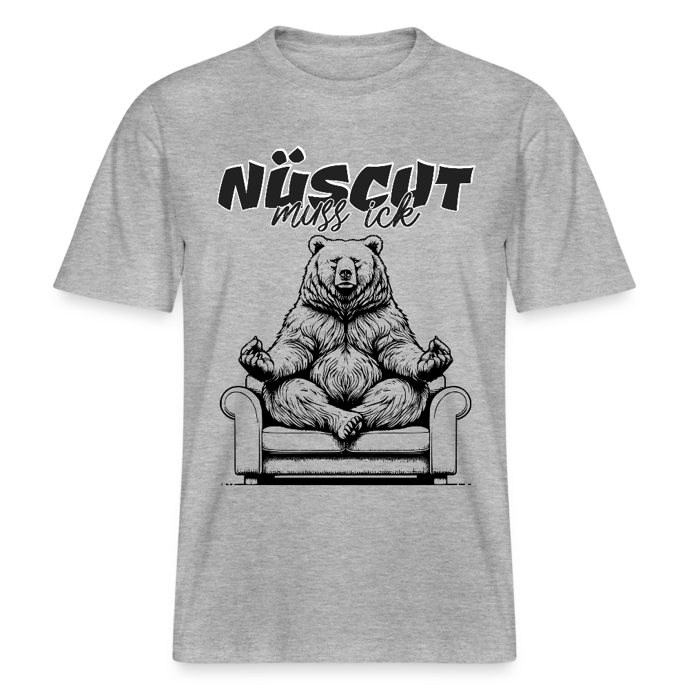 NÜSCHT MUSS ICK-Relaxed Fit Unisex Bio-T-Shirt - Grau meliert