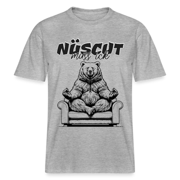 NÜSCHT MUSS ICK-Relaxed Fit Unisex Bio-T-Shirt - Grau meliert